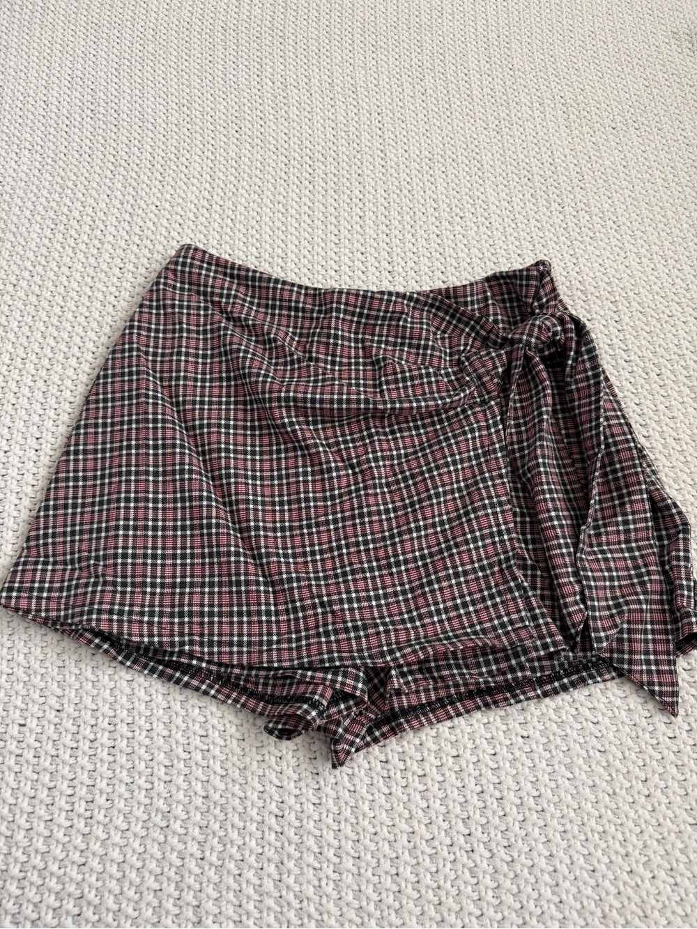 Abercrombie & Fitch Plaid Wrap Skort Tie Waist Autumn Fall Size M